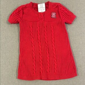 NC State Wolfpack Red Cable Sweater  Dress with Block S Logo